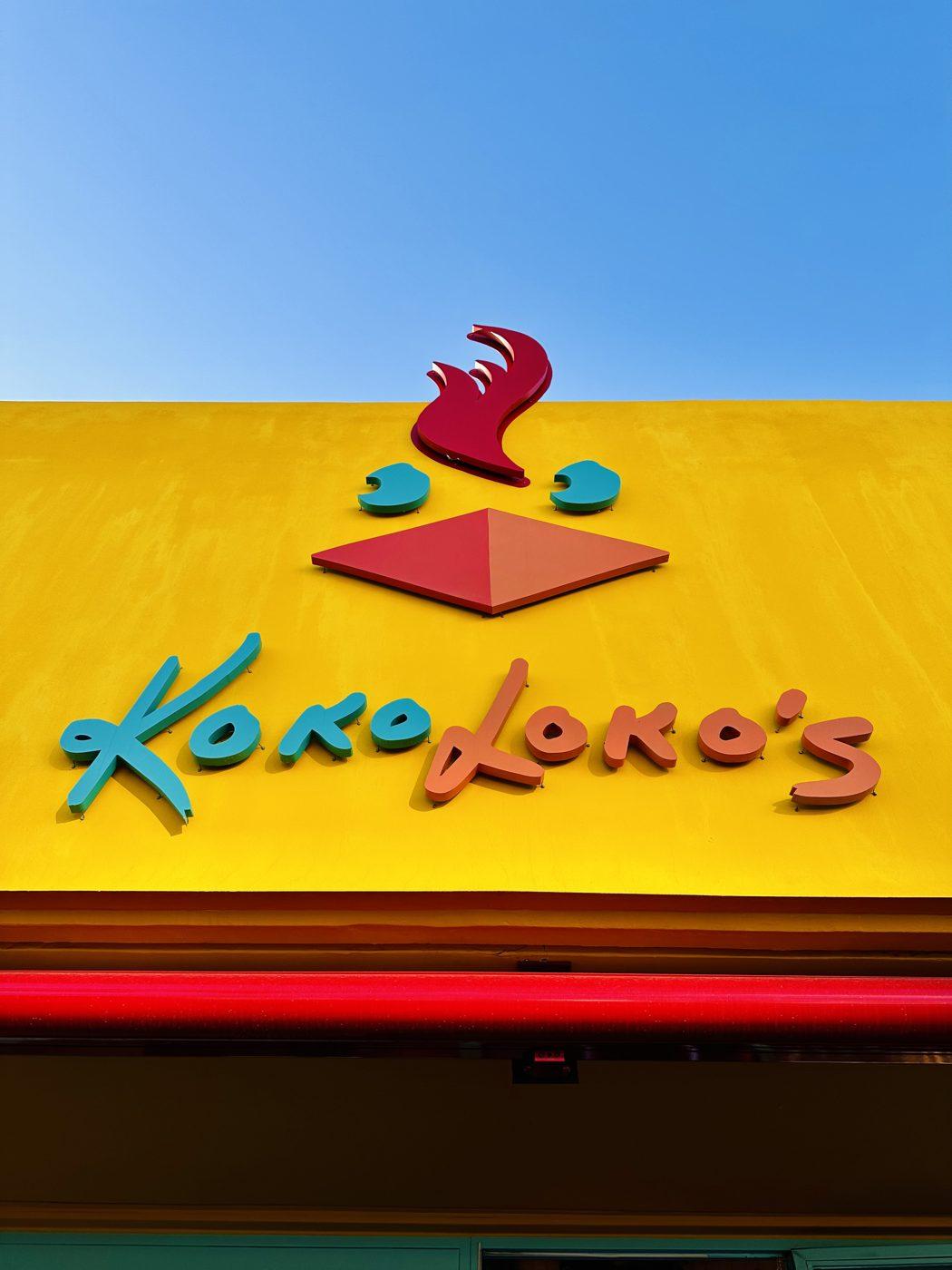 Kokolokos storefront signage, daytime
